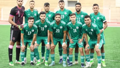 صورة المنتخب الوطني لأقل من 23 في مواجهة منتخب الكونغو الديمقراطية