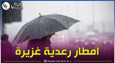 صورة أمطار رعدية غزيرة مرتقبة على عدة ولايات